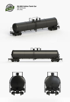 30 000 Gallon Tank Car - H0 (1:87) STL files